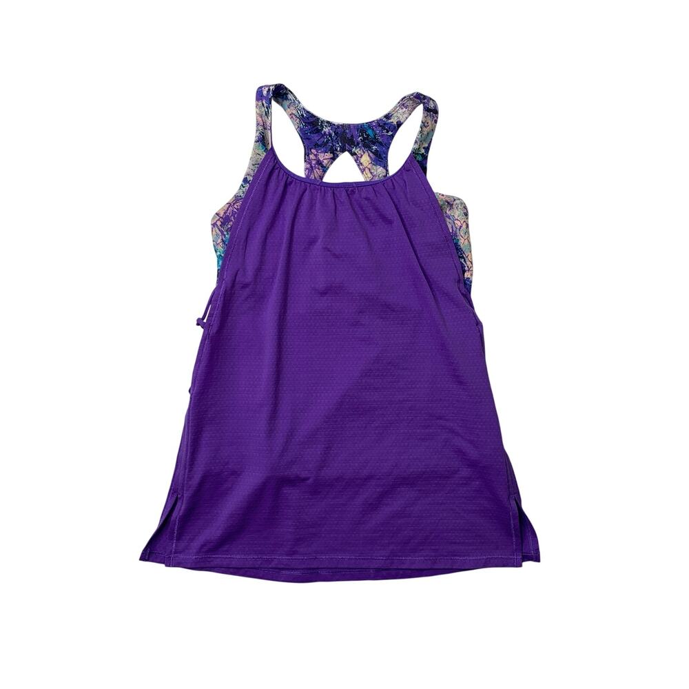 Ivivva Lululemon Top Girls 10 Light Purple Twist & Flow Layered Tank Racerback